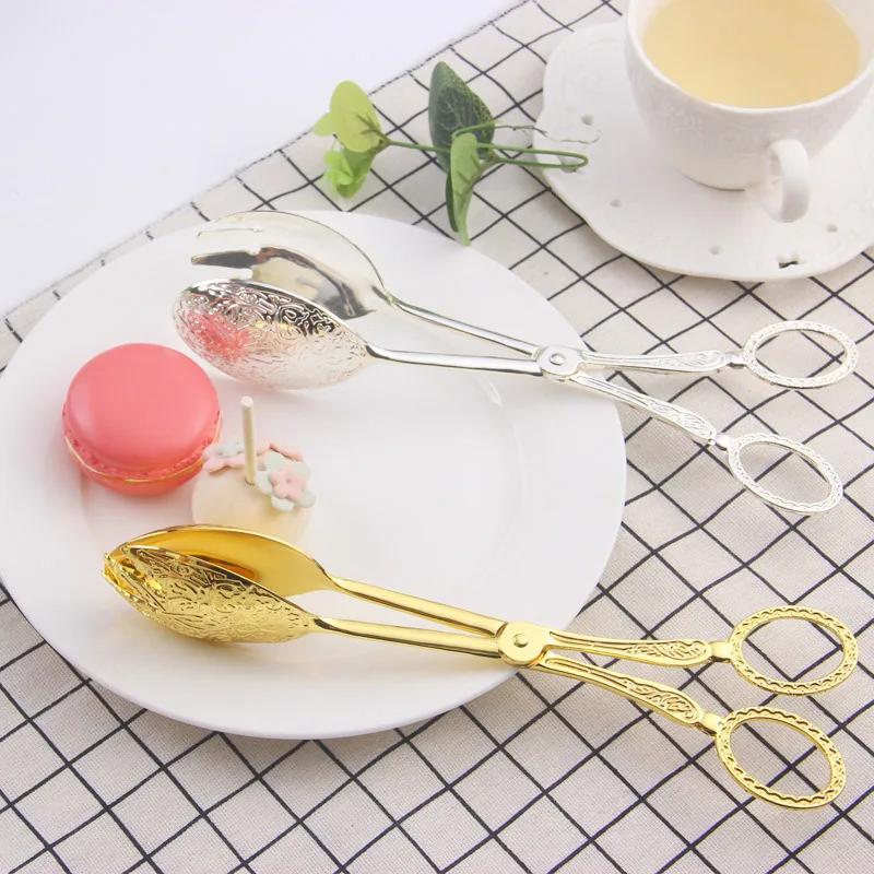 Zinc Food Snacks - Retro European-style Cake Tongs Salad Tongs