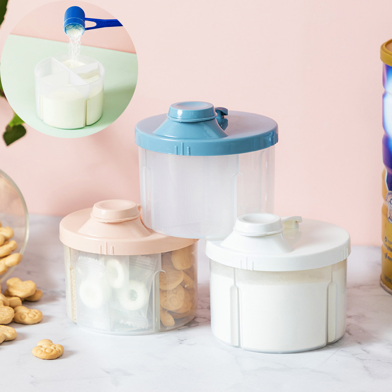 Food Snacks For Kids - 4 Grid Portable Baby Food Storage