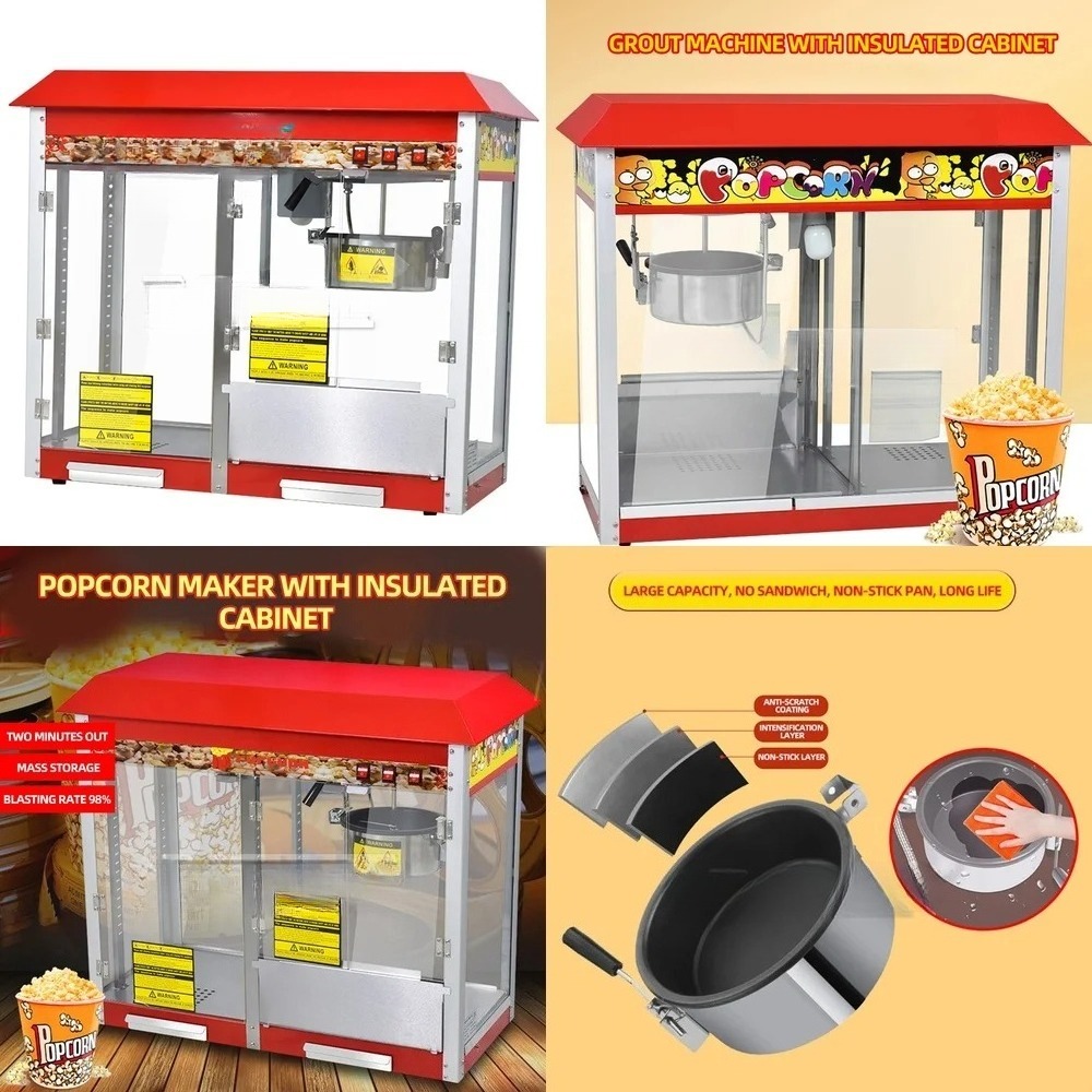 Food Processor Snacks - Commercial Popcorn Machine for Automatic Electric