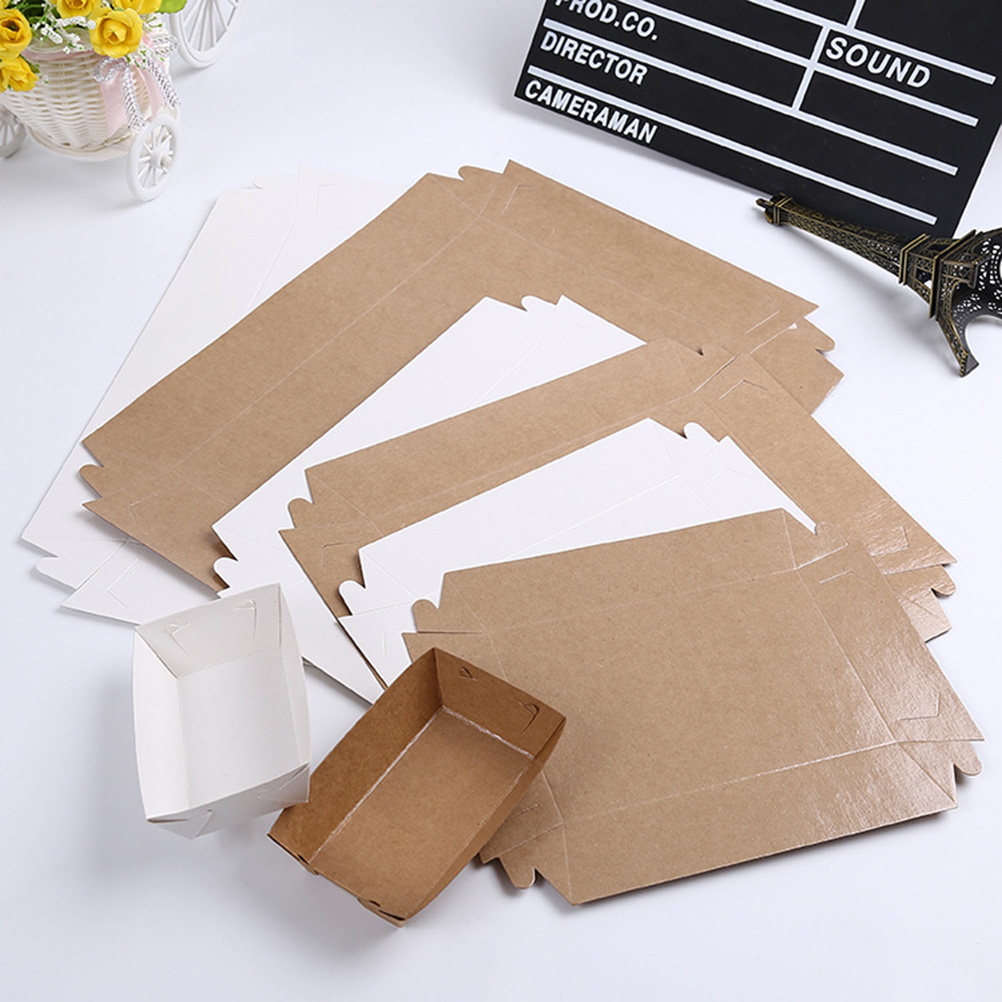 30Pcs Boat Shaped Kraft Paper  - Food Snacks Box ulasan dan harga