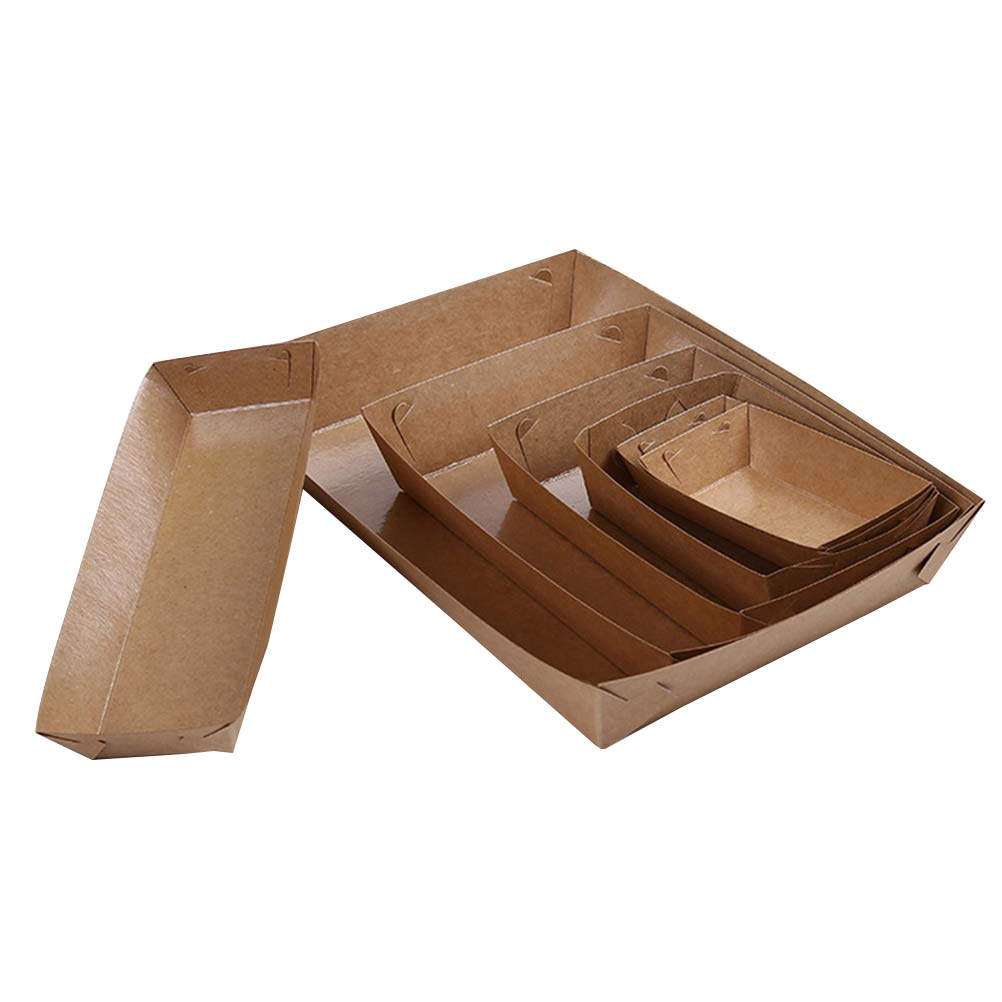 30Pcs Boat Shaped Kraft Paper  - Food Snacks Box ulasan dan harga