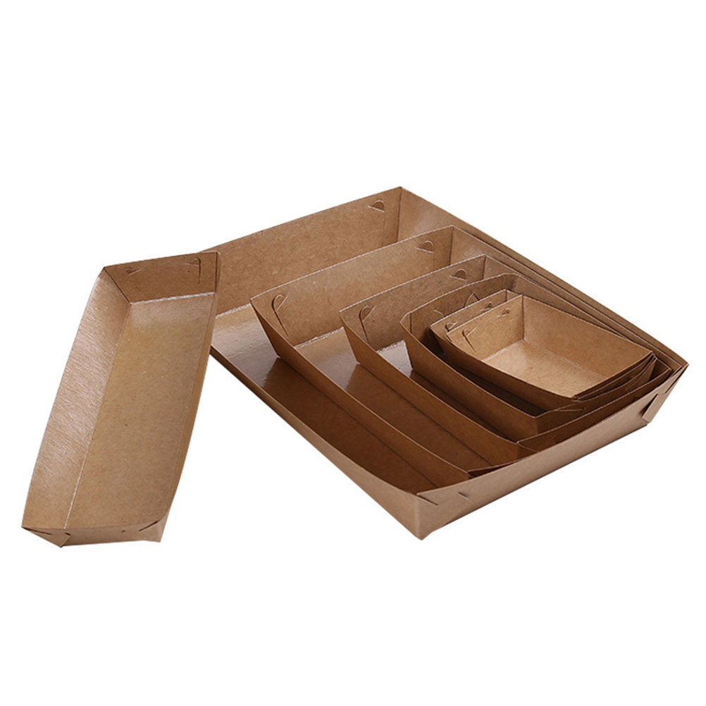 30Pcs Boat Shaped Kraft Paper  - Food Snacks Box ulasan dan harga