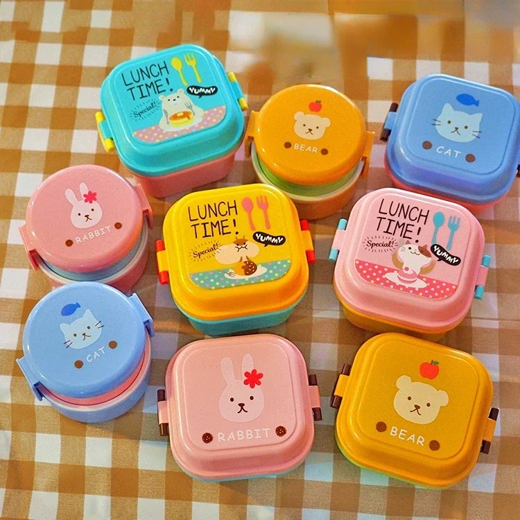 Cute Cartoon Kittyed Bento Lun - Food Snacks For Kids ulasan dan harga