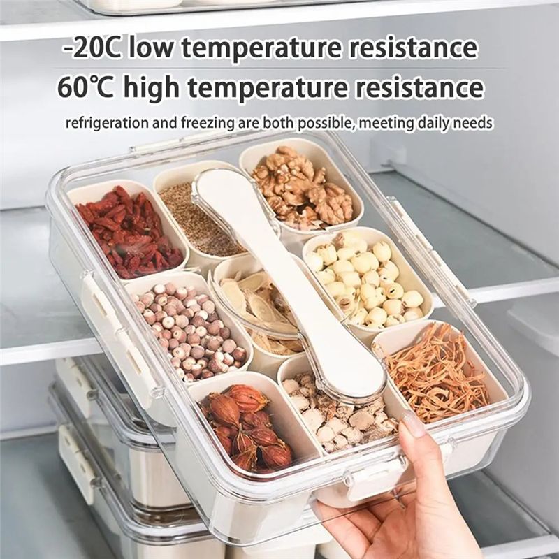 9 Compartments Divided Serving - Food Snacks Box ulasan dan harga
