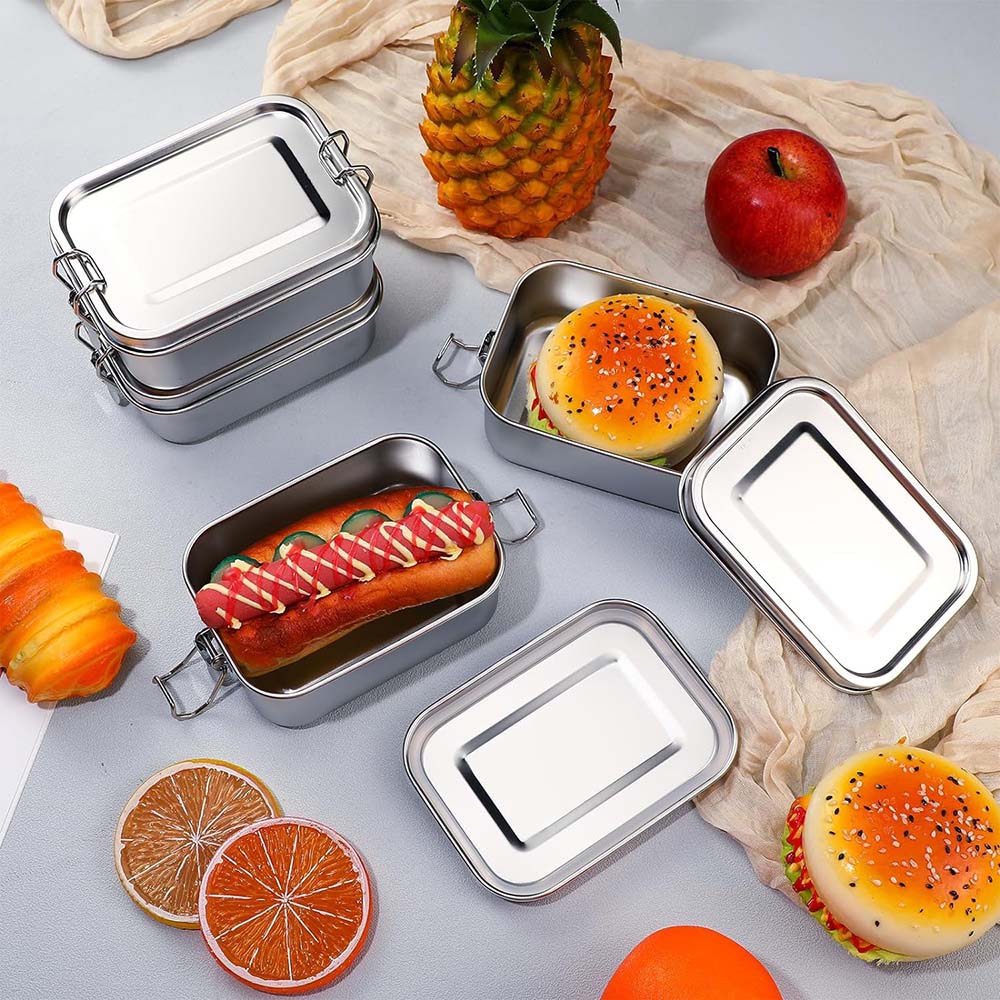 4Pcs Stainless Steel Bento Box - Food Snacks Box ulasan dan harga
