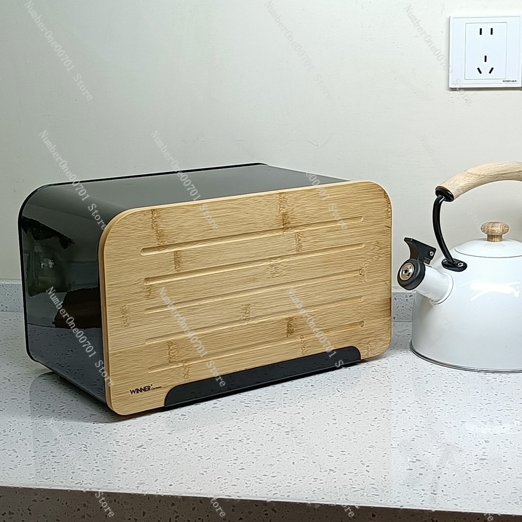 Kitchen Bread Box with Bamboo  - Food Snacks Box ulasan dan harga