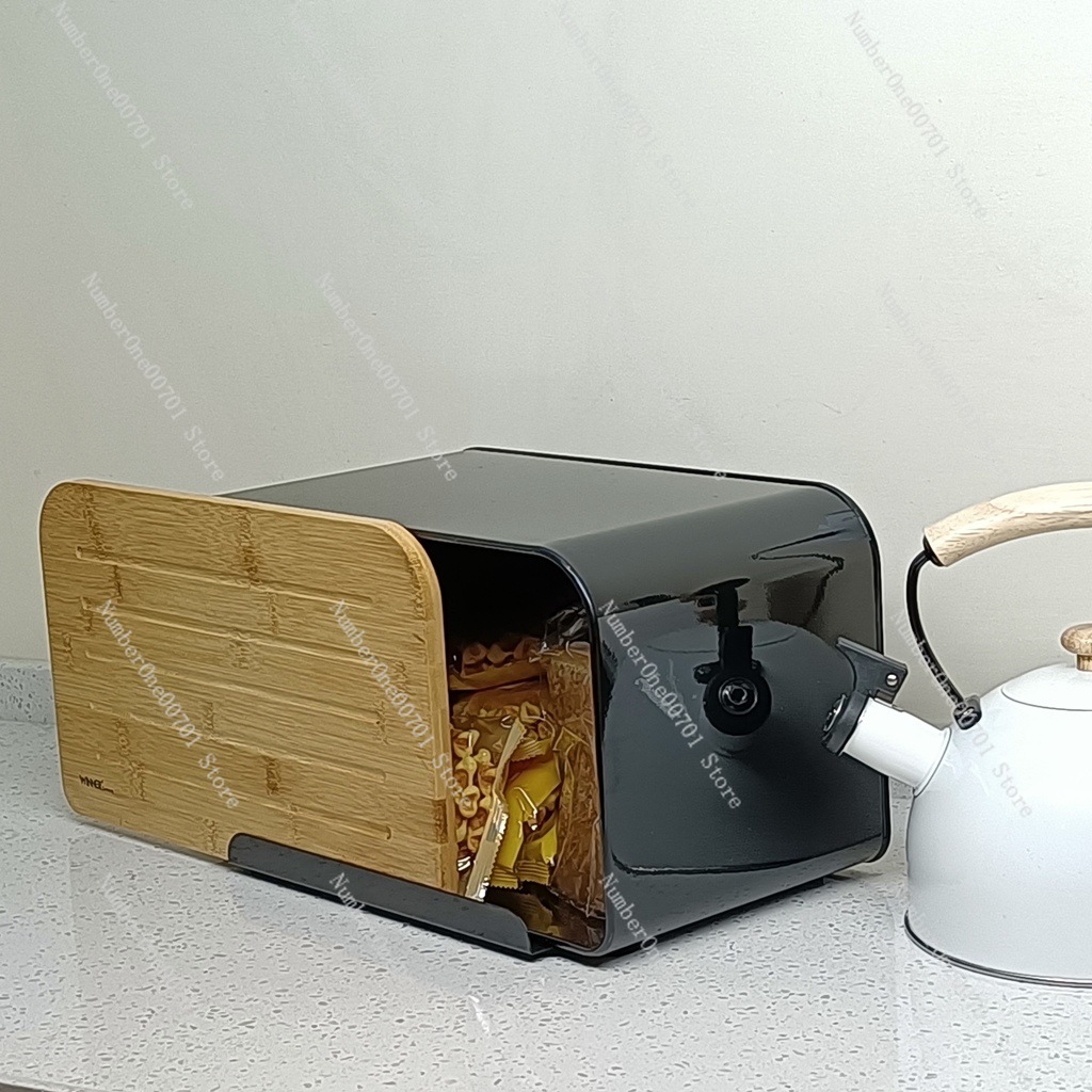 Kitchen Bread Box with Bamboo  - Food Snacks Box ulasan dan harga