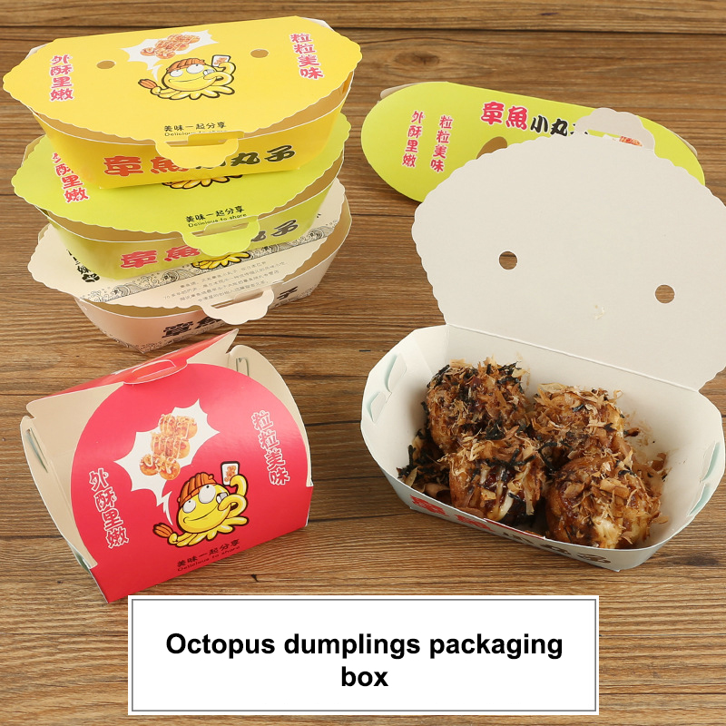 100Pcs Disposable Cartoon Octo - Food Snacks Box ulasan dan harga