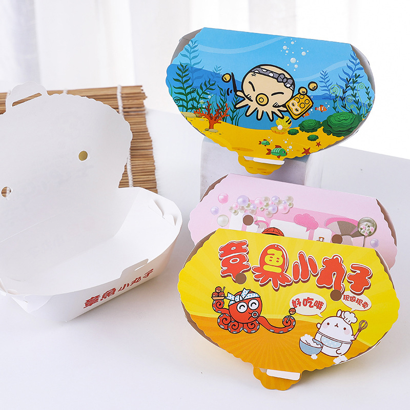 100Pcs Disposable Cartoon Octo - Food Snacks Box ulasan dan harga