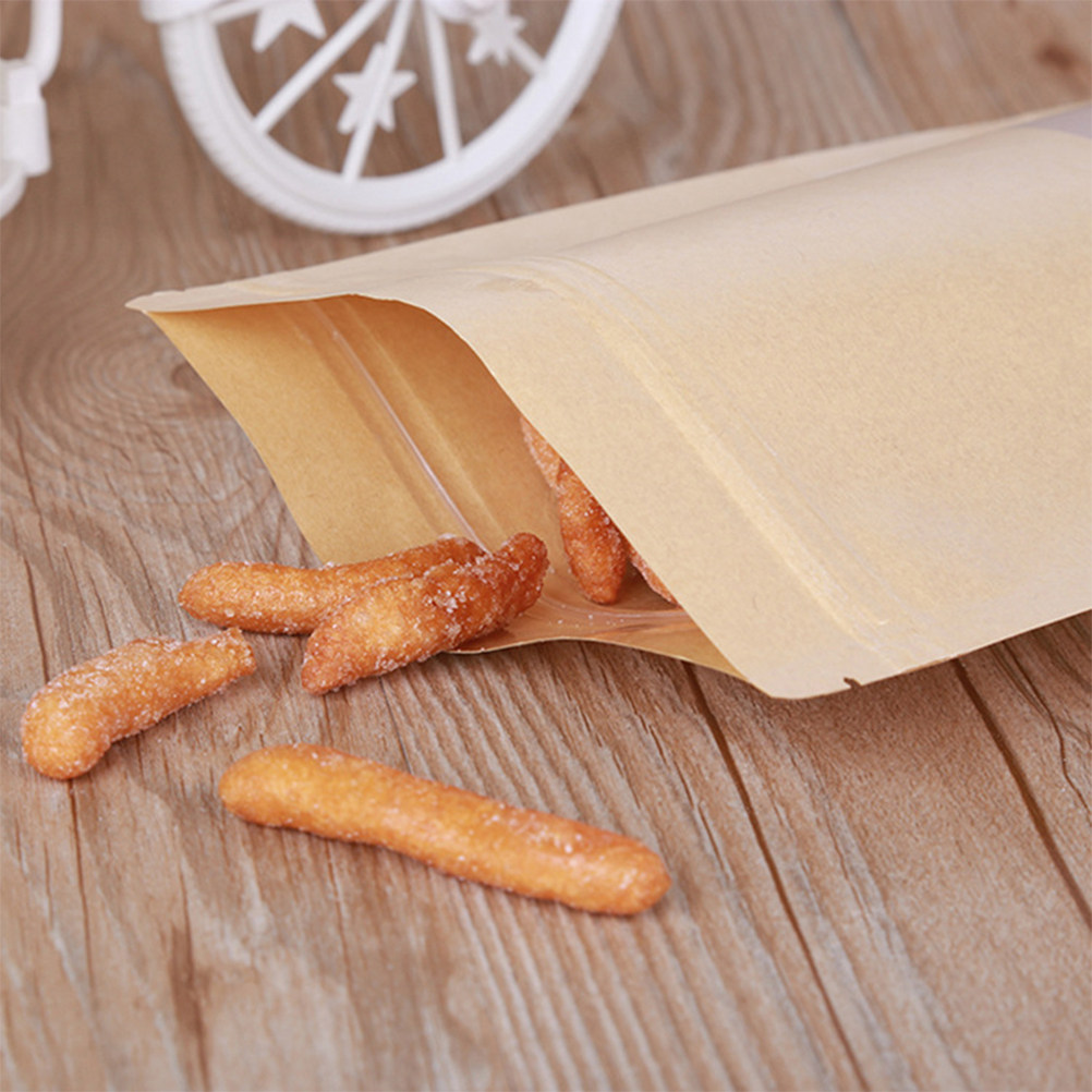 50Pcs Kraft Paper Zipper Seale - Food And Snacks ulasan dan harga