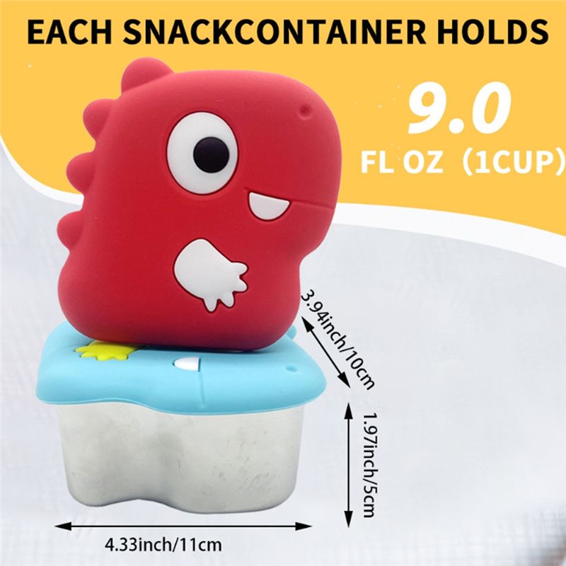 AA94-304 Stainless Steel Dinos - Food Snacks Box ulasan dan harga