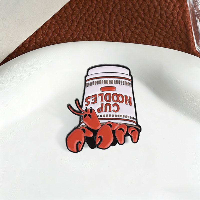 Lobster Cup Noodles Enamel Pin - Zinc Food Snacks ulasan dan harga
