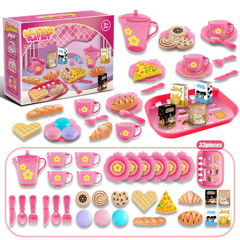 Toy Tea Set For Little Girls T - Food Snacks For Kids ulasan dan harga