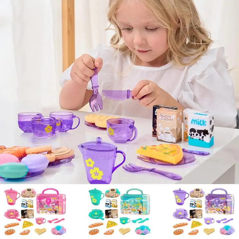 Toy Tea Set For Little Girls T - Food Snacks For Kids ulasan dan harga