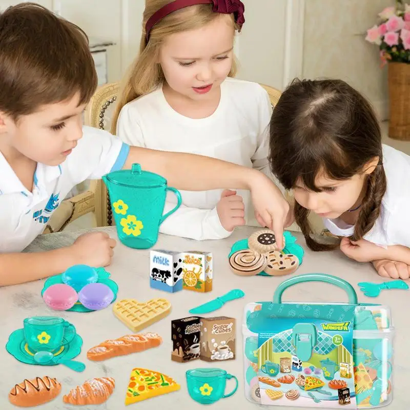 Toy Tea Set For Little Girls T - Food Snacks For Kids ulasan dan harga