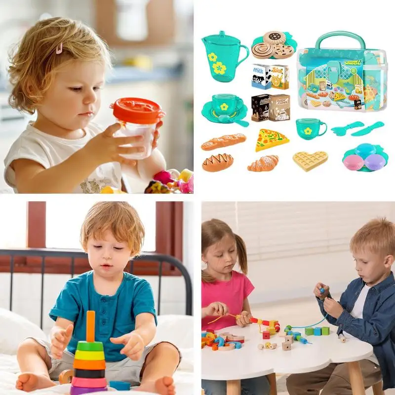Toy Tea Set For Little Girls T - Food Snacks For Kids ulasan dan harga