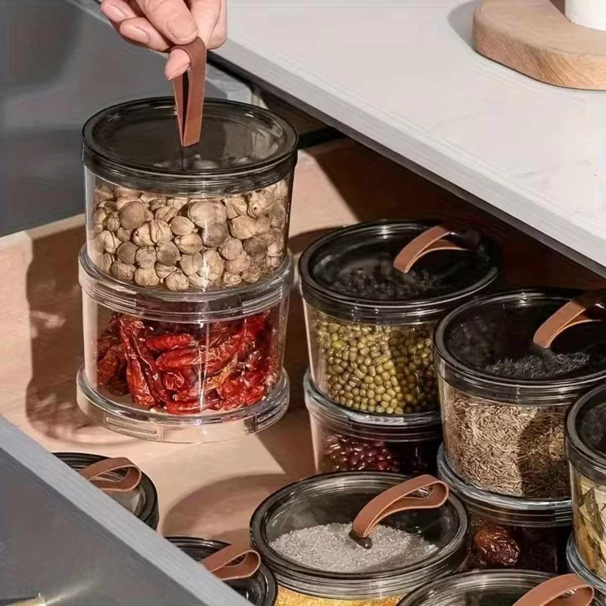 3-Layer Round Handheld Spice B - Food Snacks Box ulasan dan harga
