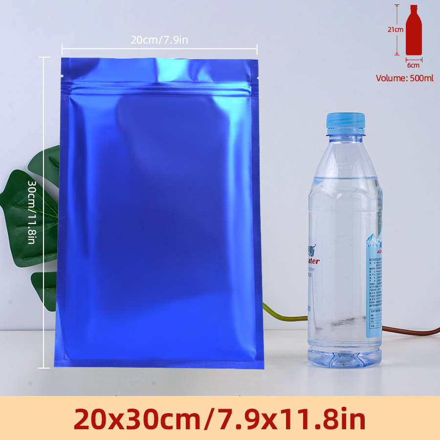 100pcs Matte Blue Foil Zipper  - Food And Snacks ulasan dan harga