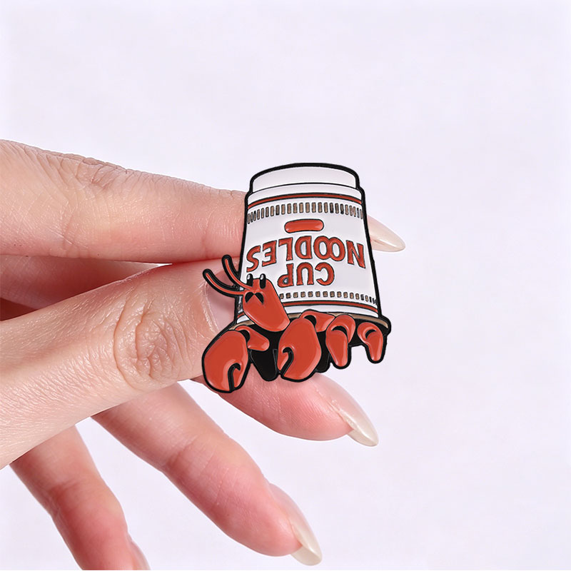 Lobster Cup Noodles Enamel Pin - Zinc Food Snacks ulasan dan harga