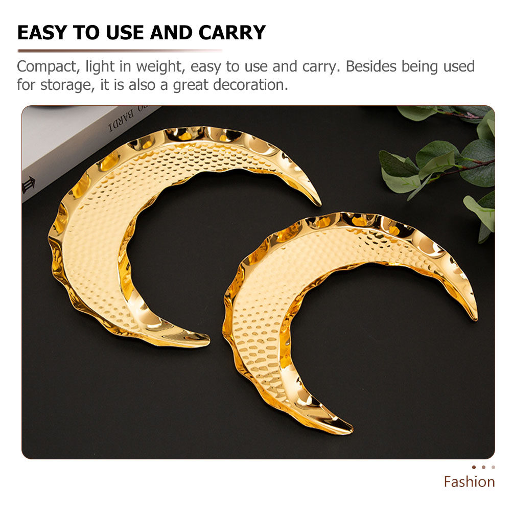 1Pcs Moon Shape Metal Food Ser - Zinc Food Snacks ulasan dan harga