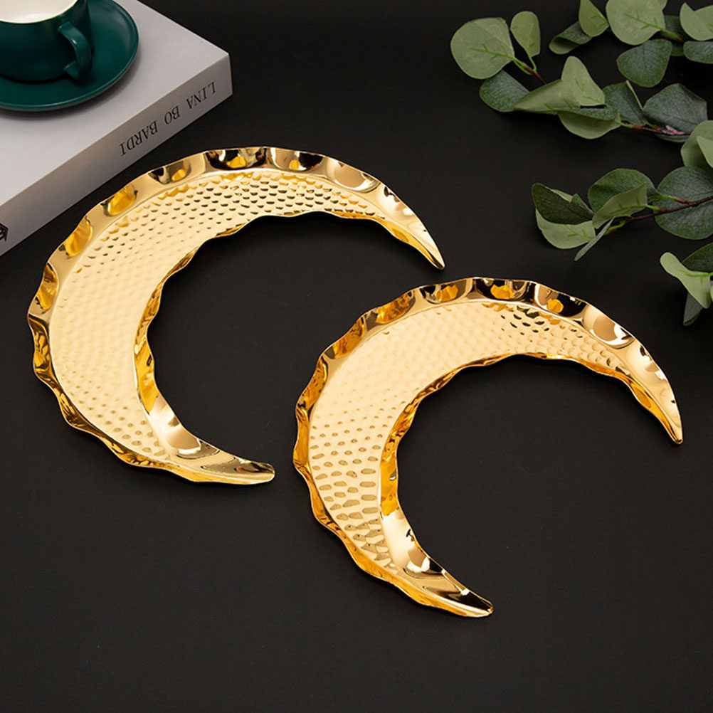 1Pcs Moon Shape Metal Food Ser - Zinc Food Snacks ulasan dan harga
