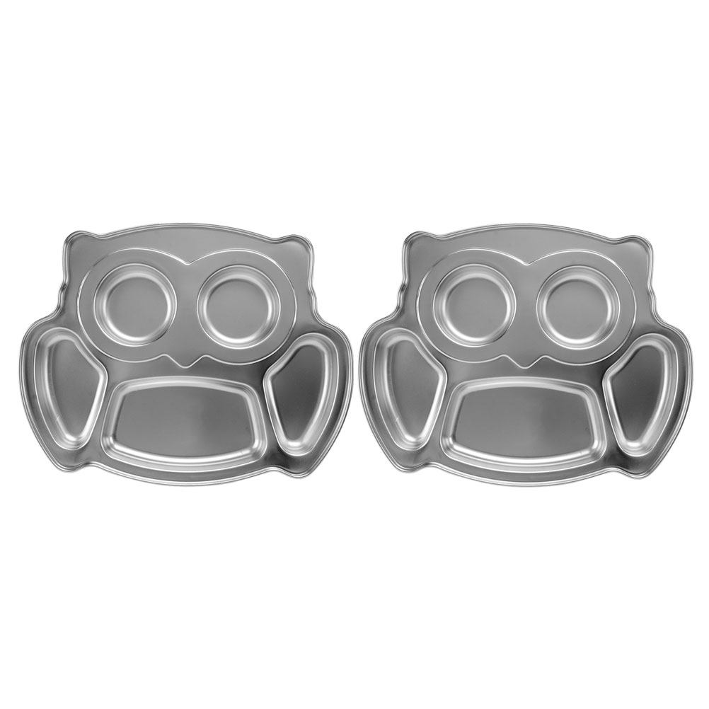 2Pcs Owl Stainless Steel Divid - Food Snacks For Kids ulasan dan harga